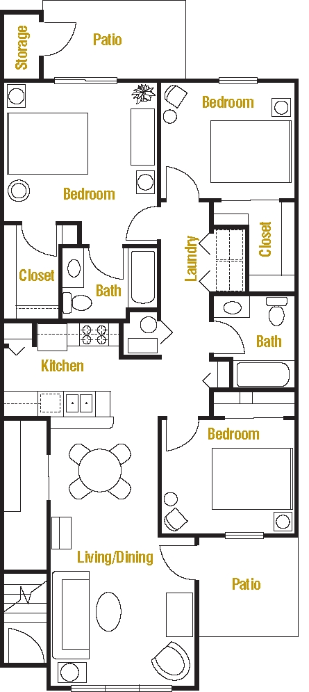 3BR/2BA - Riverbend Apartment Homes