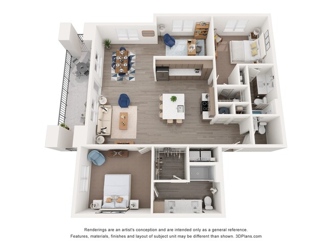 Two Bedroom w/ Flex Den - D1 - Aspire