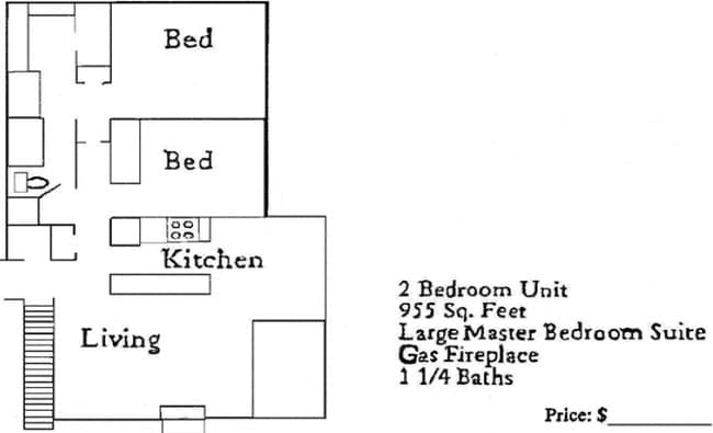 2 Bedroom Floor Plan - Silverada Manor