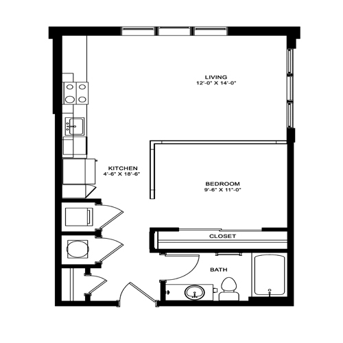 Floorplan - The Flats Exchange on Erwin Apartments