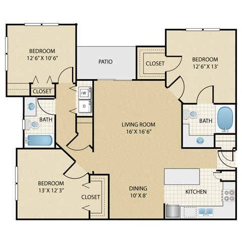 Floorplan - Stonepost Lakeside Apartment Homes