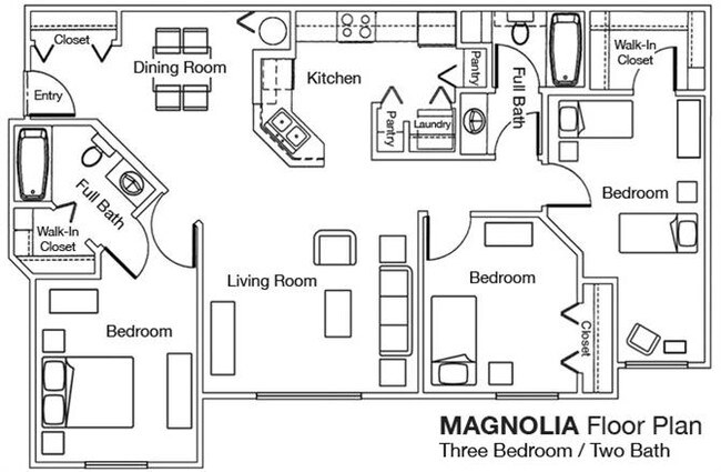Floorplan - Whispering Pines Apartments