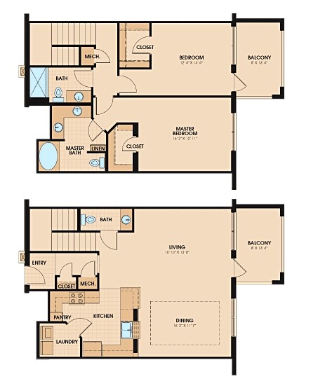 2BR/2.5BA - River Dance Condo
