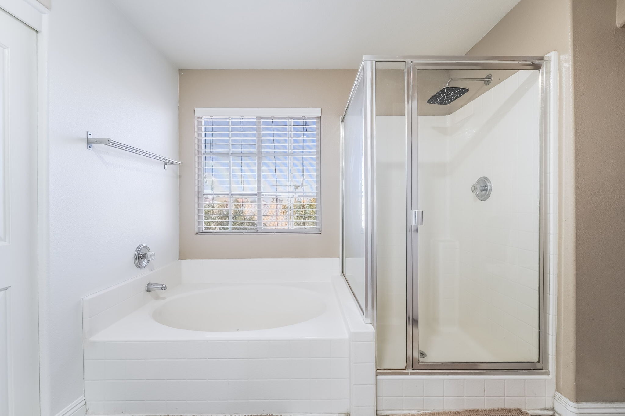 Full bath with a shower stall and a bath - 1179 Antoinette St