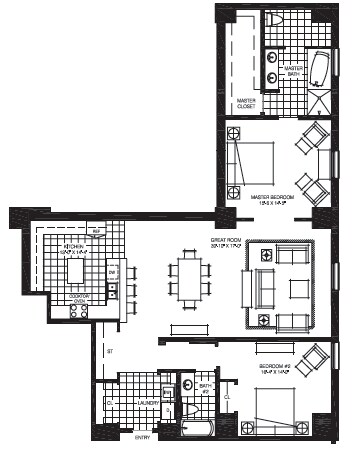 2BR/2BA - The Mark