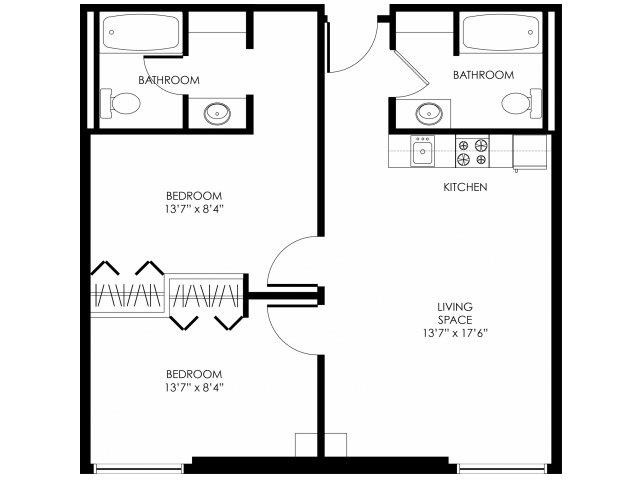 Floorplan - E Street Flats - Student Housing