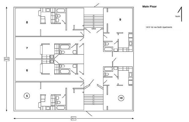 Main Floor Plan - 1415 1st Ave N Apartments