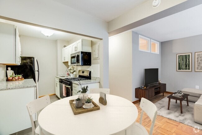 Living room and dining room (virtually staged) - The York and Potomac Park