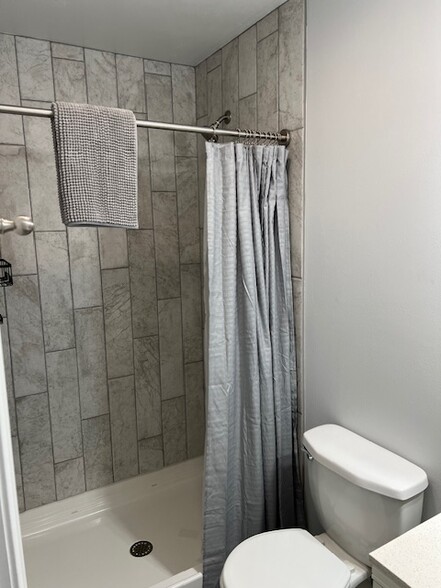 2nd Floor 3/4 Master Bath, Vanity, Counter, Toilet, New Toilet Seat, Exhaust Fan/Light, Paint - 4444 E Belleview St