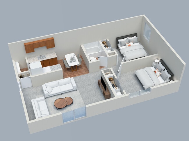 2BD 2BA Garden - Four Seasons Apartments and Townhomes