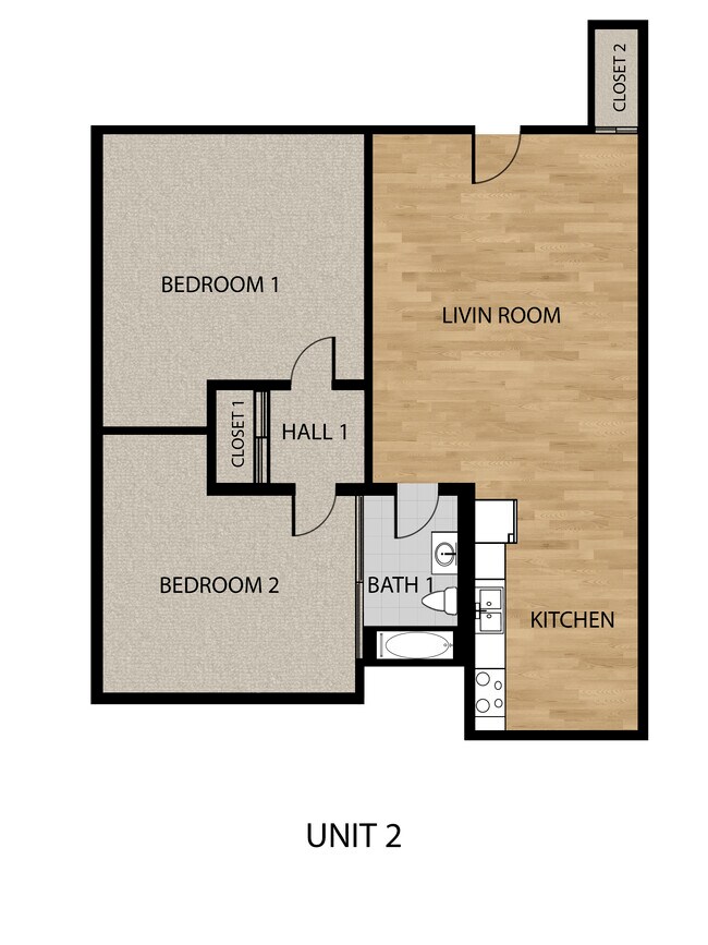 2 bedroom 1 bath - El Camino Homes