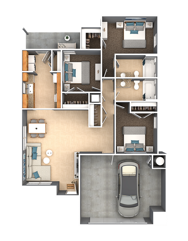 Three Bedroom Floorplan - Lakeview Subdivision