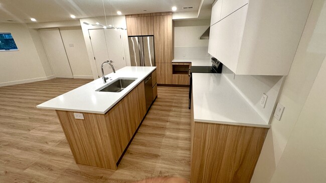 Kitchen island with Bosch dishwasher, quartz countertops - 1644 Irving St NW