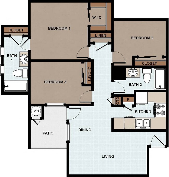 Floorplan - zEl Pueblo Dorado Apartments