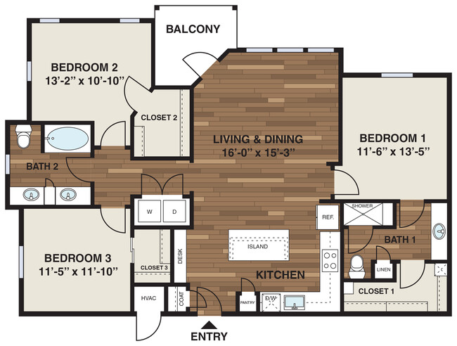 Floorplan - The Corners Apartments