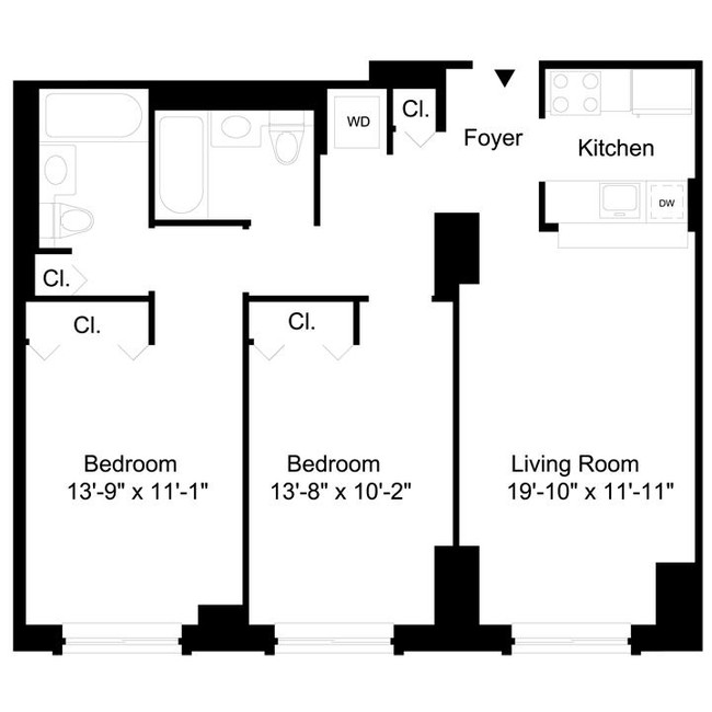 2BR/2BA - Liberty Plaza