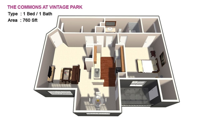 1 BED / 1 BATH - The Commons at Vintage Park