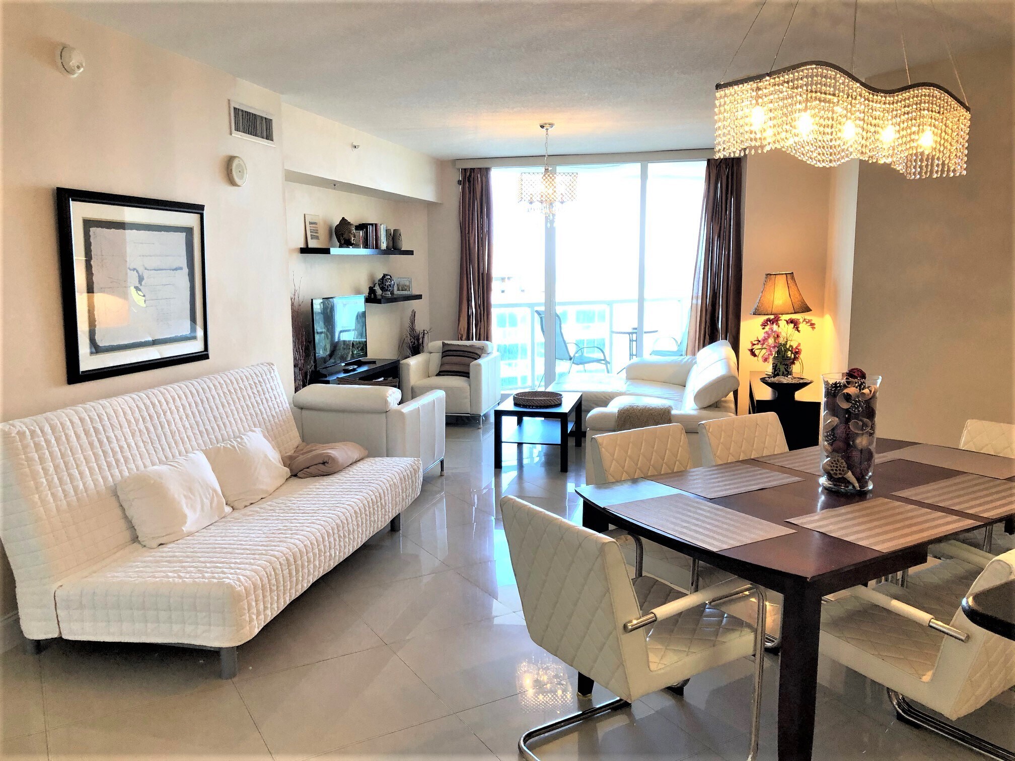 Totally upgraded! Composite marble floors throughout this extraordinary 1000 sq. foot, freshly pain - 16699 Collins Ave