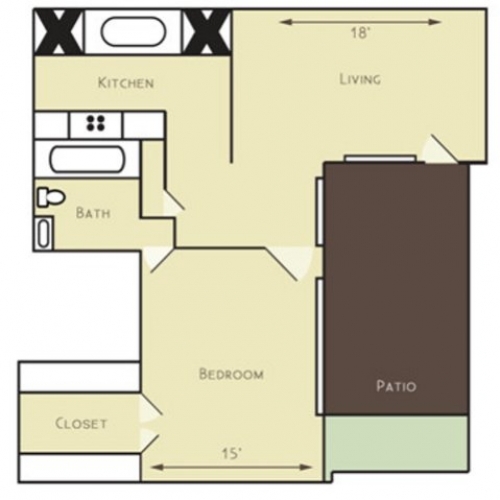 One Bedroom - Monticello Apartments