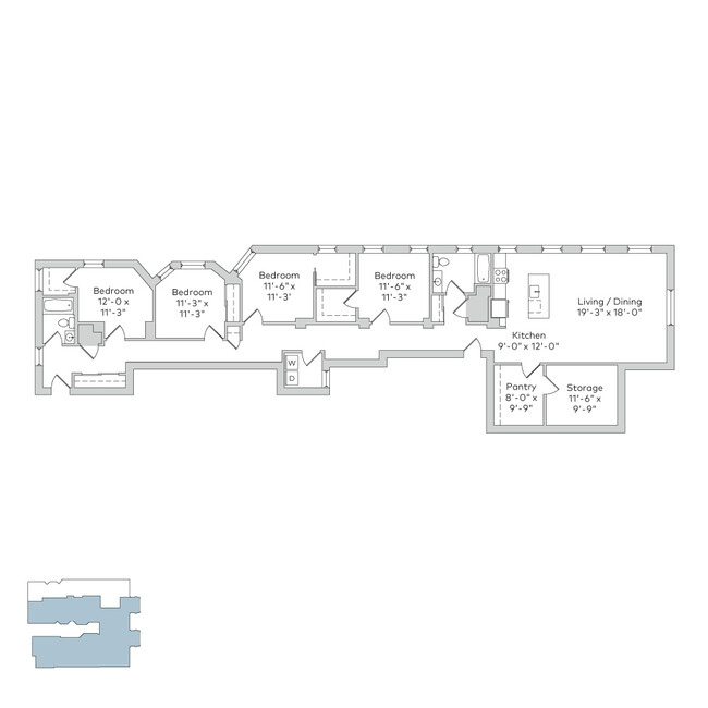 Floorplan - 5474-5480 S. Hyde Park Boulevard