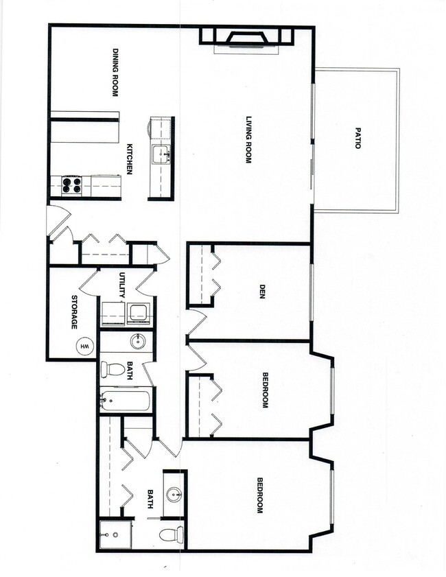 3 bed / 2 bath (1377 - 1421 sq. ft.) - Le Chateau Apartments