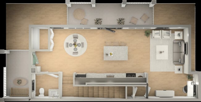 Two Bedroom Village Home Downstairs Floor Plan - Rush River Commons