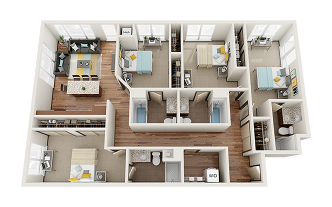 The Knoll Dinkytown D2 4x4 Floor Plan - The Knoll Dinkytown