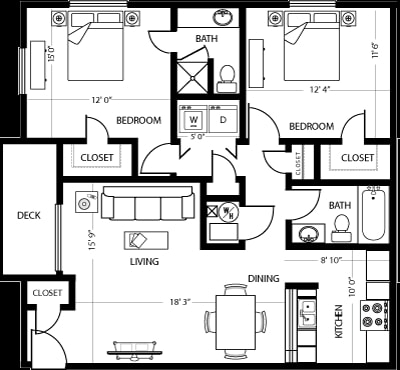 2BR/1.5BA - Panorama Heights