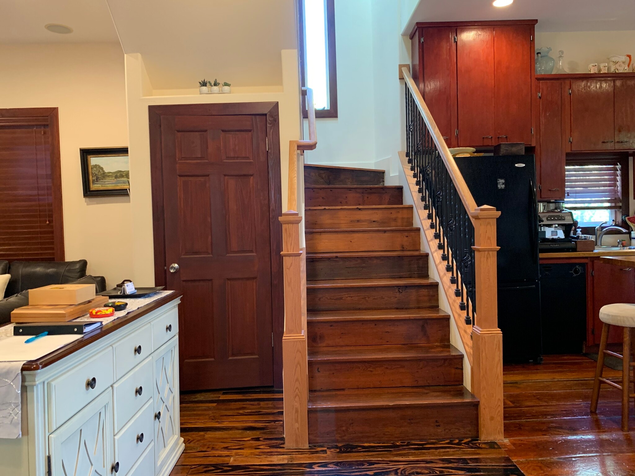 Stairs lead to private bedroom. - 905 Prospect Ave