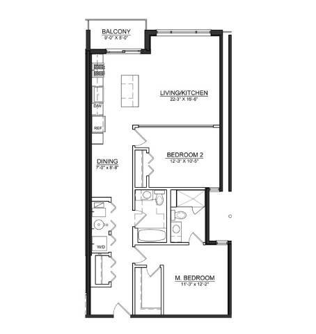 Floorplan - Wells Place Apartments