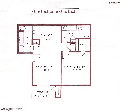 1BR/1BA - Woodcreek Apartments