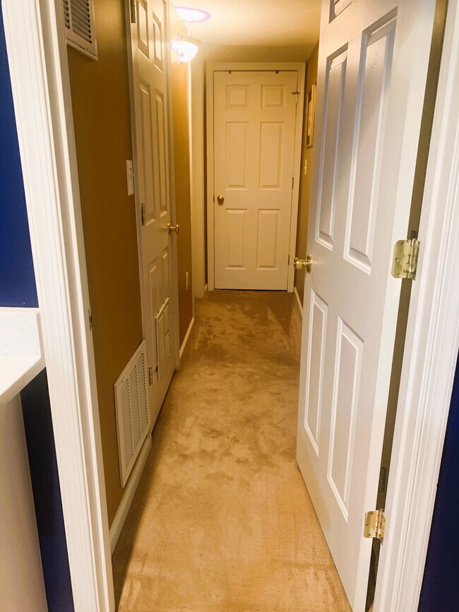 Hallway off of Kitchnette to Bathroom and Bedroom - 10702 Allie Dr