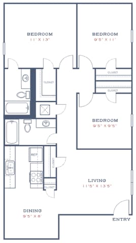 C1 - 3BD, 2BA - 1110SF - The Ruston