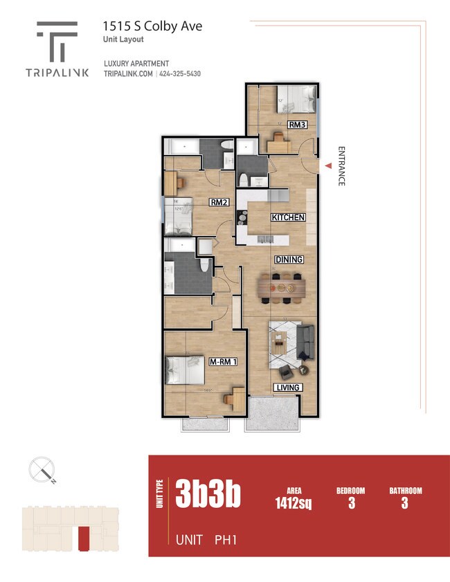 Floorplan - 1515 Colby Ave