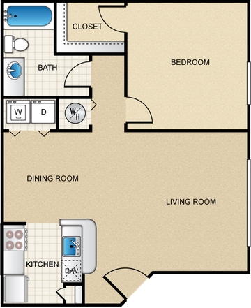 1BR/1BA - Kinwood Apartments