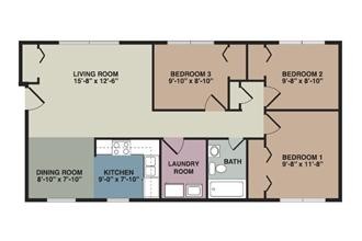 3A - 3 Bedroom - Helena Manor Apartments