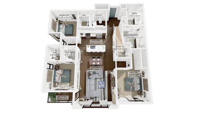 3D-Plan-Unit-3-B.png - La Collina Living in Little Italy Cleveland