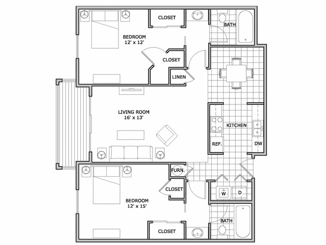 2 bedroom apartment home at The Abbey - The Abbey Apartments