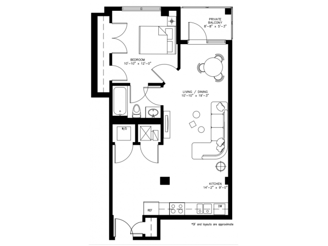 1 Bed 1 Bath - 1241 N. Milwaukee