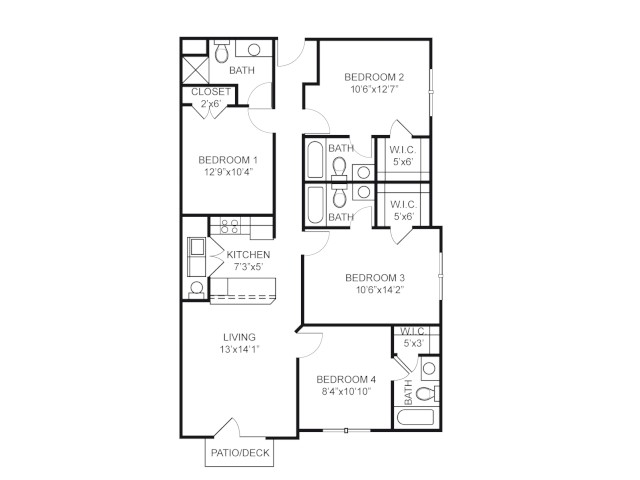 4 bd 4 bath - The Vic Student Apartments