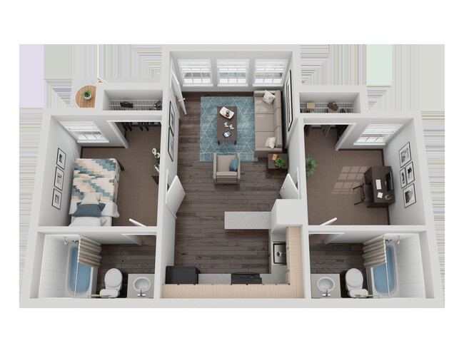 One Bedroom, One Bathroom With Study - University Meadows Apartments