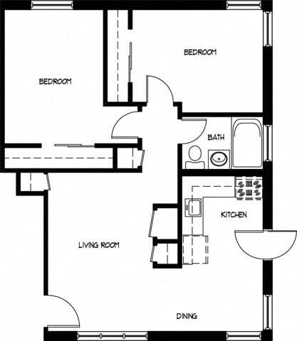 2 Bedroom - Hillcrest Apartments