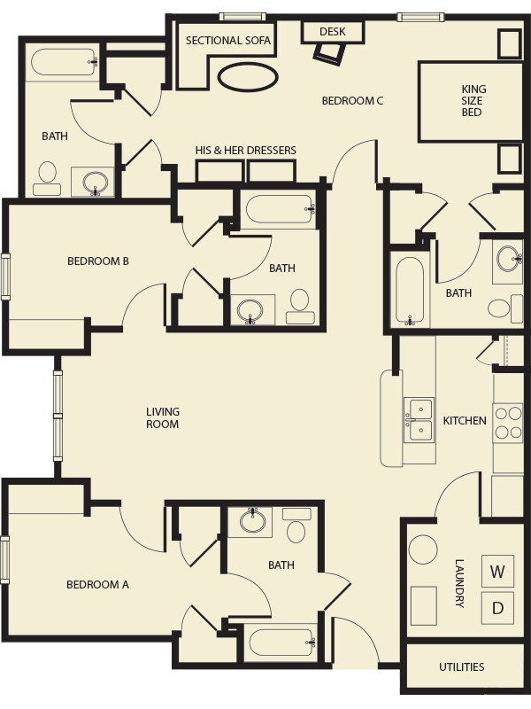 3BR/4BA - Independence Place Apartments