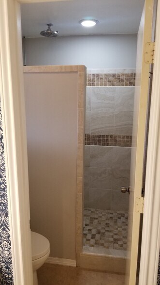 Walk in shower with rainfall shower head - 509 Cedar Elm Ln