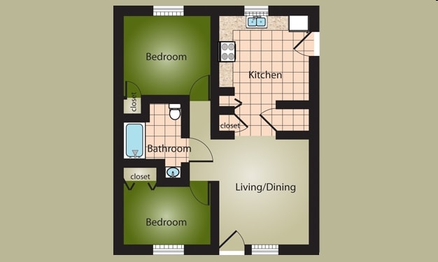 2BR/1BA - Rushville Commons