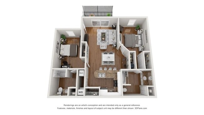 A photo of our 2x2 floor plan, The Grande. - Adele Place