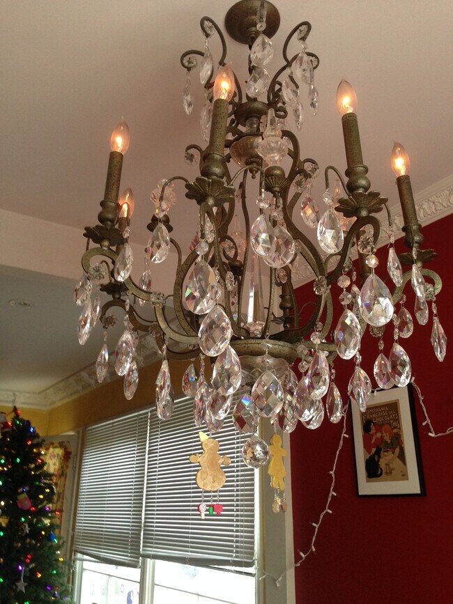 Elegant and powerful Wrought iron crystal chandelier, stunning! - 1857 Pandora Ave