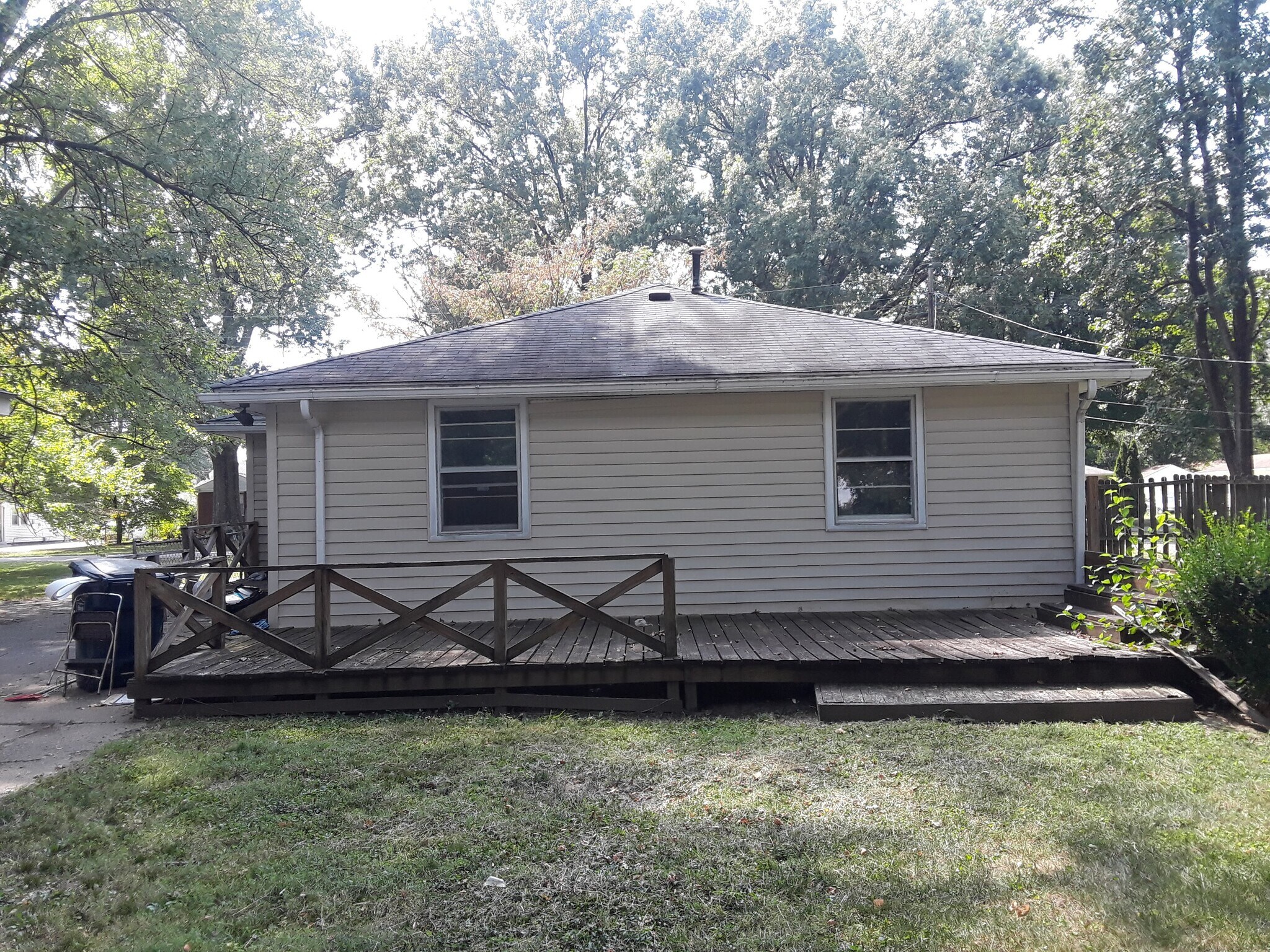 Back of House with deck - 2609 Pioneer Rd