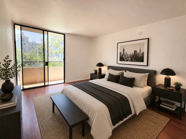 Virtually staged 2nd bedroom - 600 W 9th St