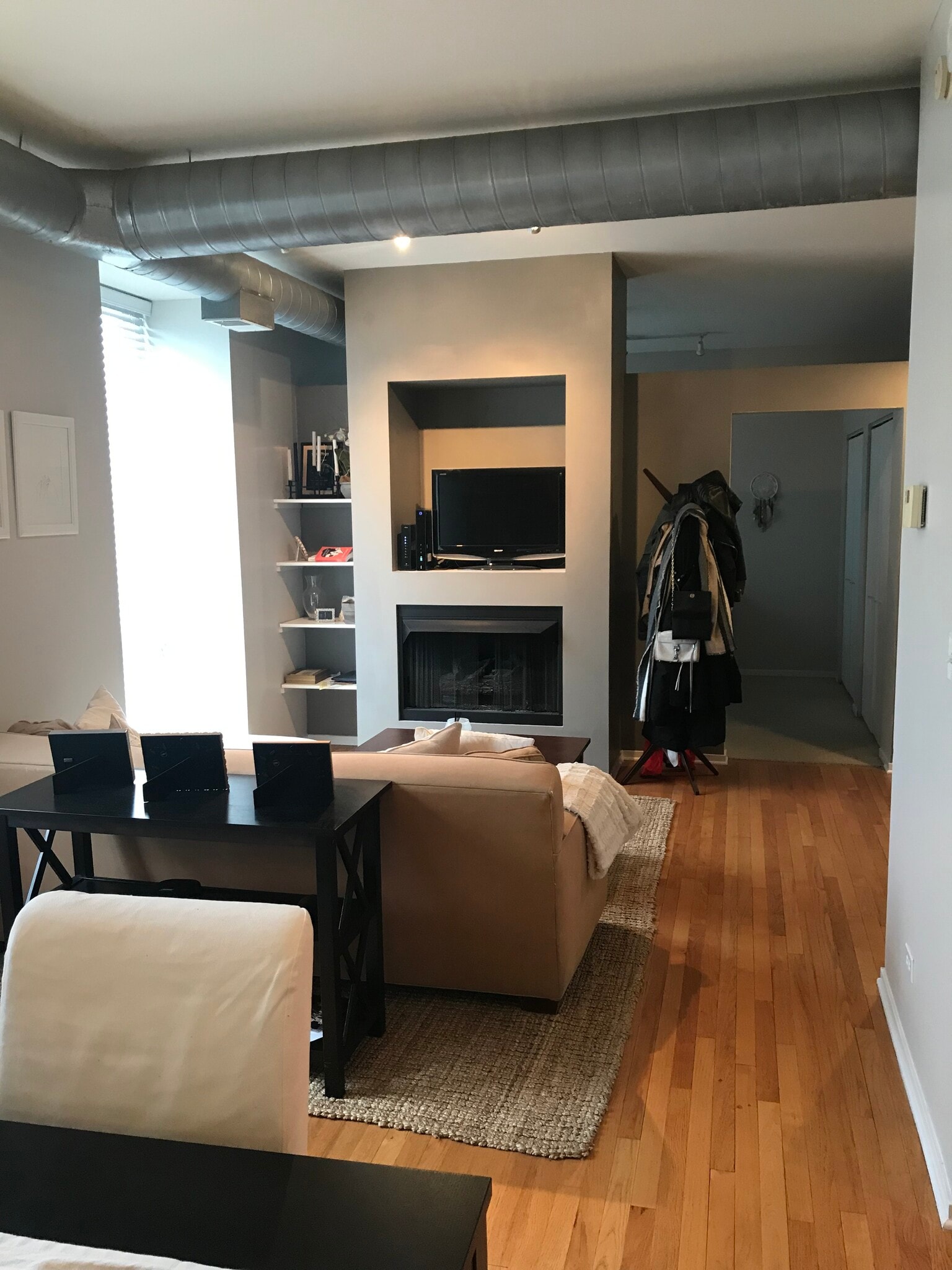 Gas Fireplace & Built In Shelves - 811 S Lytle St